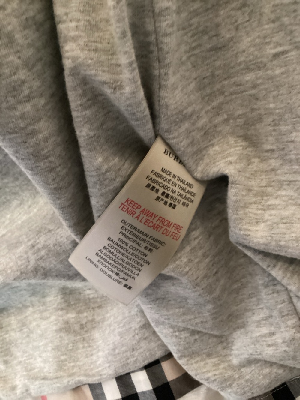 Plaid Cotton Robe in Beige - Classic Burberry  print 100 cotton - Picture 10 of 11